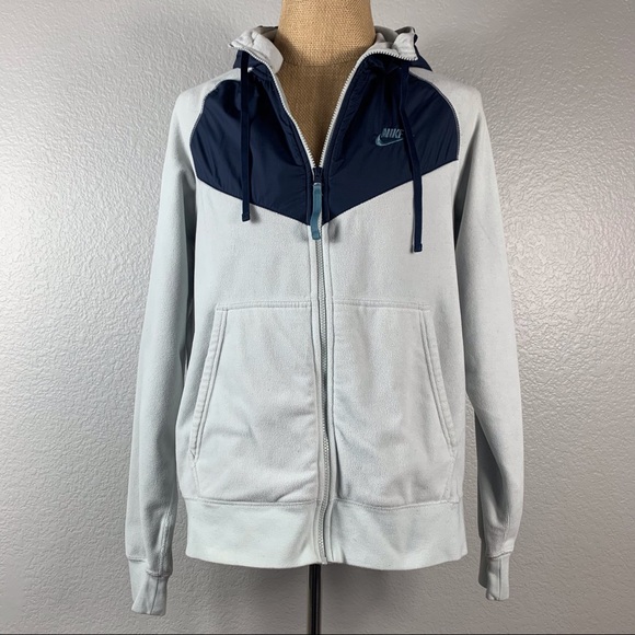 Nike Other - Nike Men’s Fleece Full Zip Hooded Gray Blue Jacket